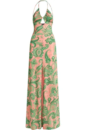 Etro Ruched Jersey Halter Maxi Dress - - IT 42 - Moda Operandi
