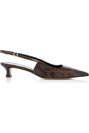 Aeyde Catrina Snake-Effect Leather Slingback Pumps - - IT 36 - Moda Operandi