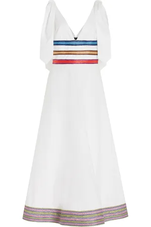 Rosie Assoulin Tie Another Day Striped Cotton Midi Dress - - US 0 - Moda Operandi
