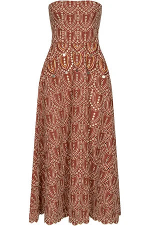 JOHANNA ORTIZ Bengala Embroidered Cotton-Blend Midi Dress - - US 6 - Moda Operandi
