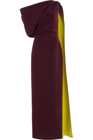 Roksanda Maite Cape-Detailed Asymmetric Bonded Crepe Maxi Dress - - UK 6 - Moda Operandi