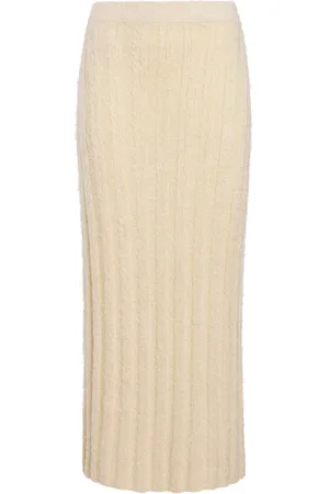 Khaite Claire Ribbed Silk-Cashmere Midi Skirt - - S - Moda Operandi