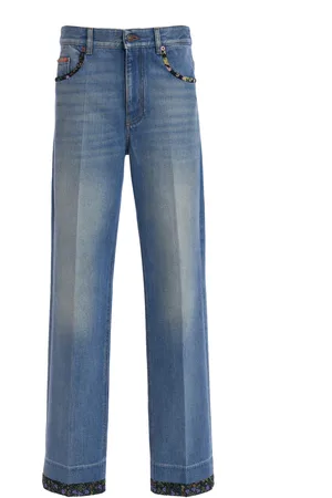 VALENTINO GARAVANI Patchwork Rigid High-Rise Straight-Leg Jeans - - 28 - Moda Operandi
