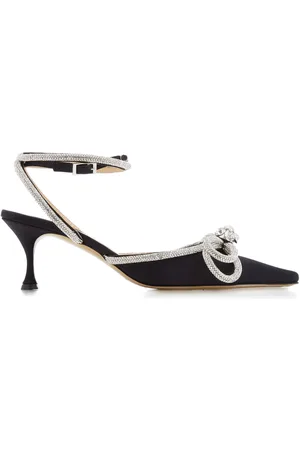 Mach & Mach Double Bow Crystal-Embellished Satin Pumps - - IT 37 - Moda Operandi