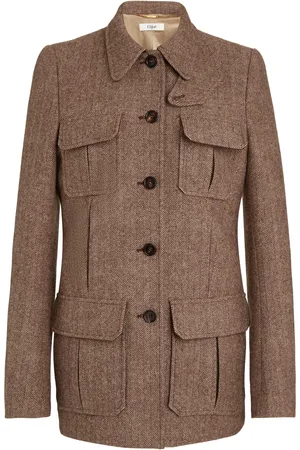 Chloé Pocket-Detailed Herringbone Wool Jacket - - FR 36 - Moda Operandi