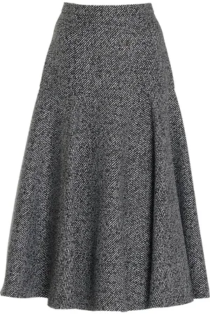 Michael Kors Twill Wool Jacquard Skirt - Black/white - US 14 - Moda Operandi