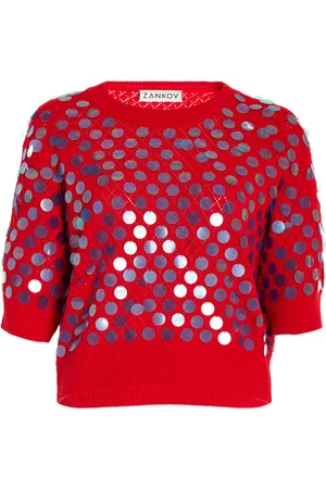 ZANKOV Edoardo Pailette-Embellished Wool Cropped Top - - M/L - Moda Operandi