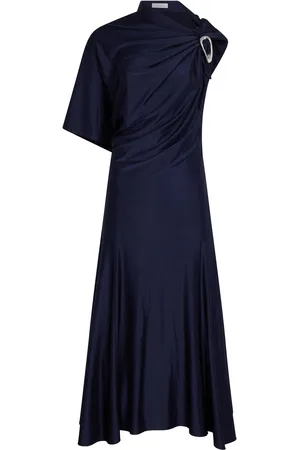 Paco rabanne Hardware-Detailed Draped Jersey Midi Dress - - FR 34 - Moda Operandi