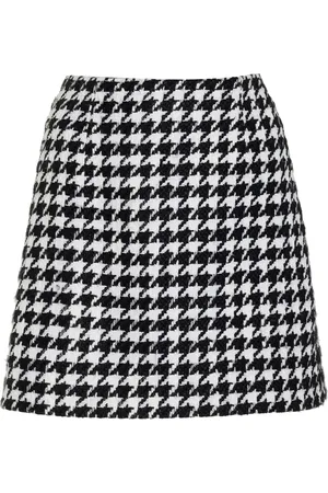 Carolina Herrera Houndstooth Tweed Mini Skirt - Black/white - US 4 - Moda Operandi