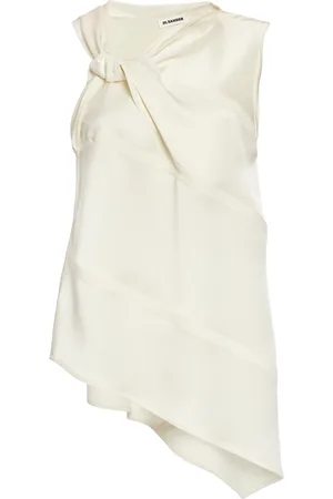 Jil Sander Asymmetric Crepe Satin Top - - EU 34 - Moda Operandi