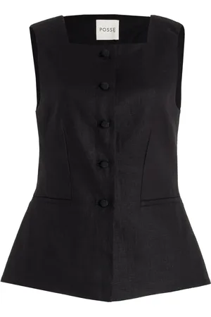 POSSE Rio Tailored Linen Vest - - XS - Moda Operandi