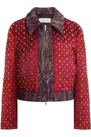DRIES VAN NOTEN Studded Jacquard Jacket - - FR 40 - Moda Operandi