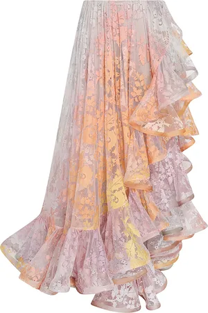 ZIMMERMANN Dawning Lace Billow Skirt - - 4 - Moda Operandi