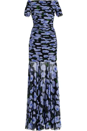 Carolina Herrera Ruched Silk Off-The-Shoulder Gown - - US 2 - Moda Operandi
