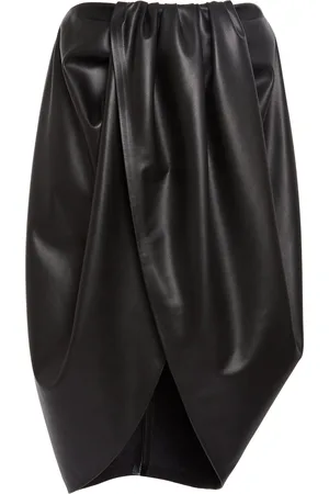 Stella McCartney Draped Altermat Vegan Leather Midi Skirt - - IT 42 - Moda Operandi