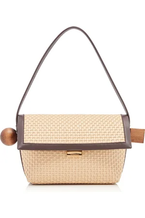 Jacquemus The Rond Carré Leather-Trimmed Woven Canvas Bag - - OS - Moda Operandi