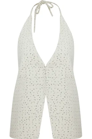Ila Joie Open Back Embellished Denim Vest - - EU 36 - Moda Operandi
