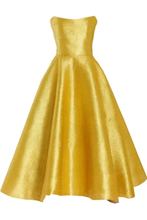 Oscar de la Renta Silk Satin Midi Dress - - US 0 - Moda Operandi