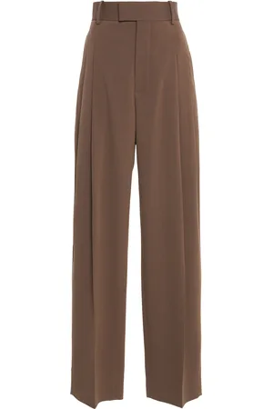 Bottega Veneta Stretch Melange Wool Straight-Leg Pants - - IT 36 - Moda Operandi