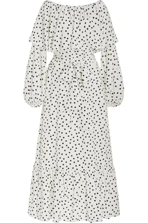 FRANCOISE Exclusive Mila Off-The-Shoulder Silk Crepe Maxi Dress - Black/white - FR 36 - Moda Operandi