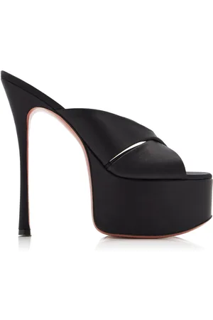 Amina Muaddi Salma Satin Platform Sandals - - IT 37 - Moda Operandi
