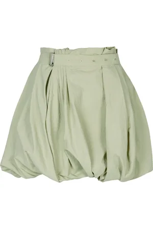 Paris Georgia Volume Belted Cotton Skirt - - S - Moda Operandi