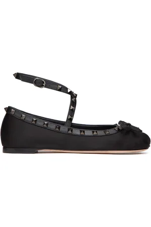 VALENTINO GARAVANI Rockstud Leather Ballet Flats - - IT 36 - Moda Operandi