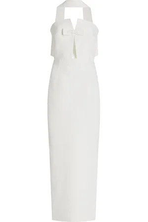 Ilkyaz Ozel Holly in Temple Tie-Neck Crepe Midi Dress - - FR 36 - Moda Operandi