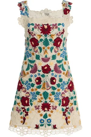 SEA Katharine Embroidered Cotton Mini Dress - - US 8 - Moda Operandi