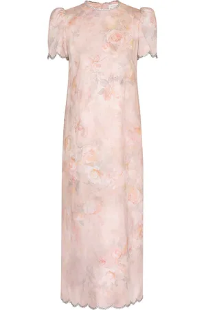 ZIMMERMANN Exclusive Scalloped Linen Midi Dress - - 1 - Moda Operandi