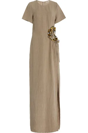 Diotima Seaford Embellished Linen Maxi Dress - - 1 - Moda Operandi