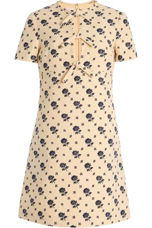 VALENTINO GARAVANI Floral Wool-Silk Mini Dress - - IT 44 - Moda Operandi