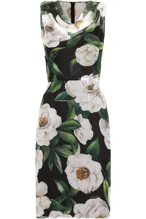 Dolce & Gabbana Gardenia Floral-Print Silk Dress - - IT 36 - Moda Operandi