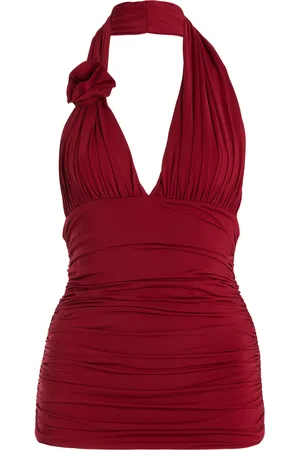 Maygel Coronel Exclusive Galini Ruched Jersey Halter Top - - OS - Moda Operandi
