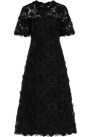 Carolina Herrera Lace Broderie Midi Dress - - US 4 - Moda Operandi