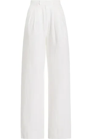 POSSE Louis Pleated Linen Straight-Leg Pants - - XS - Moda Operandi