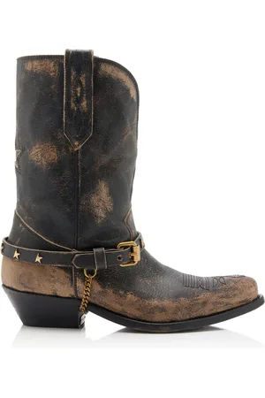 Golden Goose Wish Star Leather Western Boots - - IT 37 - Moda Operandi