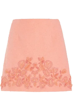 Carolina Herrera Embroidered Cotton-Blend Mini Skirt - - US 2 - Moda Operandi