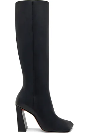 Amina Muaddi Marine Leather Knee Boots - - IT 36 - Moda Operandi