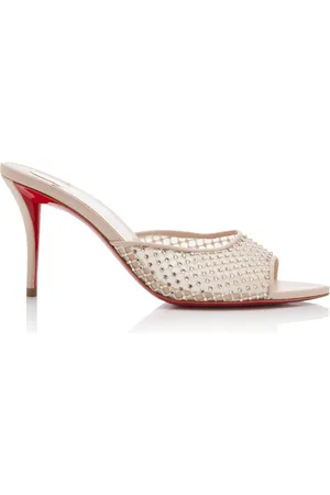 Christian Louboutin Apostropha 80mm Crystal-Embellished Leather Mules - - IT 36 - Moda Operandi