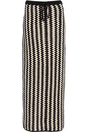 By Malene Birger Raze Crocheted Organic Cotton Midi Skirt - Black/white - XS - Moda Operandi