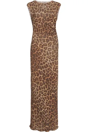 Stella McCartney Leopard- Mesh Maxi Dress - - XS - Moda Operandi