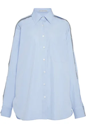 Stella McCartney Falabella Chain-Embellished Cutout Cotton Shirt - - IT 36 - Moda Operandi