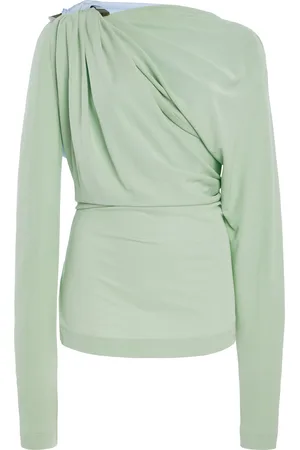 Victoria Beckham Draped Jersey Top - - UK 6 - Moda Operandi