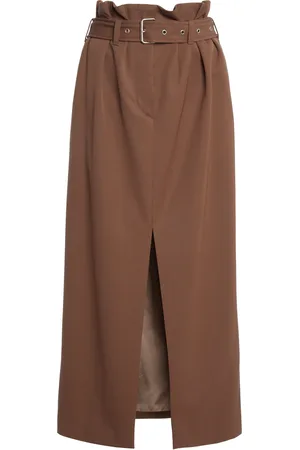 DRIES VAN NOTEN Pleated Wool-Gabardine Midi Skirt - - FR 34 - Moda Operandi