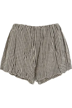 POSSE Aurelia Gingham Cotton Shorts - - L - Moda Operandi