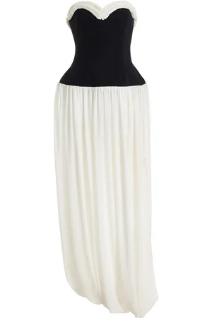 Simkhai Augusta Two-Tone Bustier Midi Dress - Black/white - US 4 - Moda Operandi