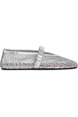 Alaïa Metallic Mesh Mary Jane Flats - - IT 39 - Moda Operandi