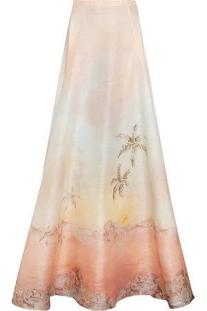 ZIMMERMANN Illuminate Printed Linen-Silk Maxi Skirt - - 0 - Moda Operandi