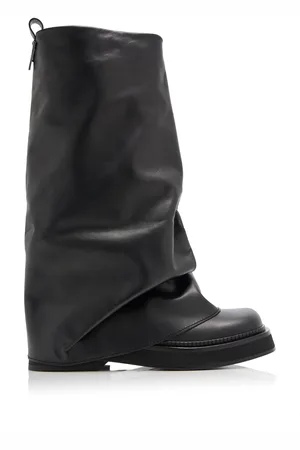 The Attico Robin Leather Combat Boots - - IT 36 - Moda Operandi